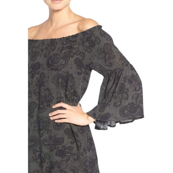 Hinge Off Shoulder Bell Sleeves Dress Size M - Picture 2 of 4